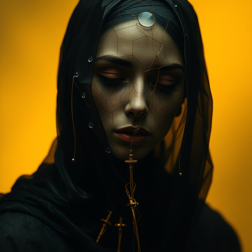 Surreal Reflection in Glass and Twine, Digital Art