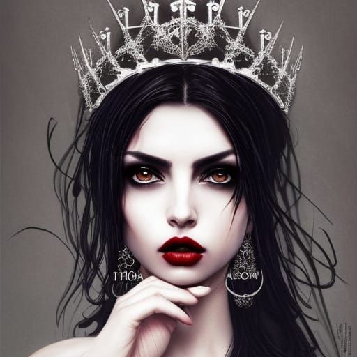 Gothic Princess with Crown of Thorns, Digital Art