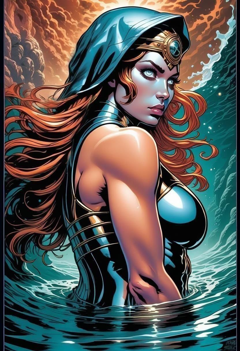 Warrior in Abyssal Feminine Realm: Comic Book Art