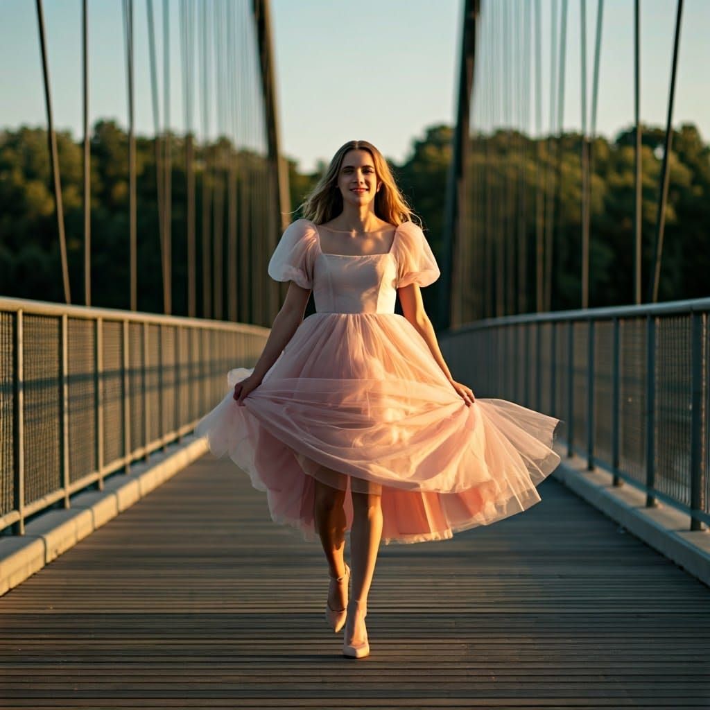 Elegant Young Man in Whimsical Tulle Dress