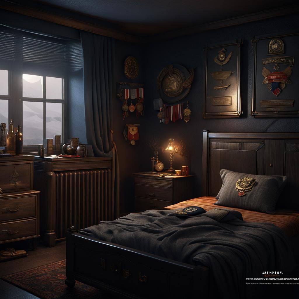 Marine Veteran's Bedroom: Detailed Matte Painting