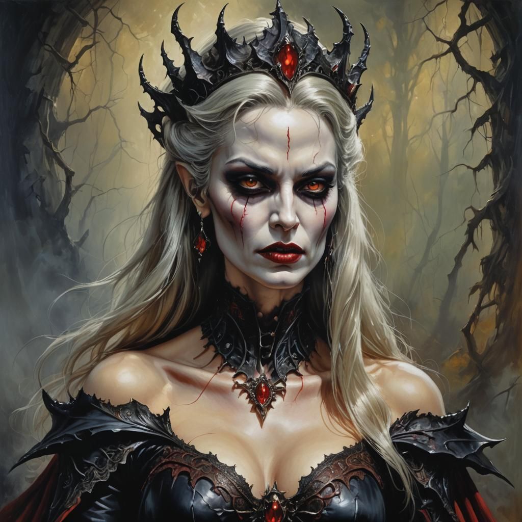 Vampire Queen in Oil Paint Style