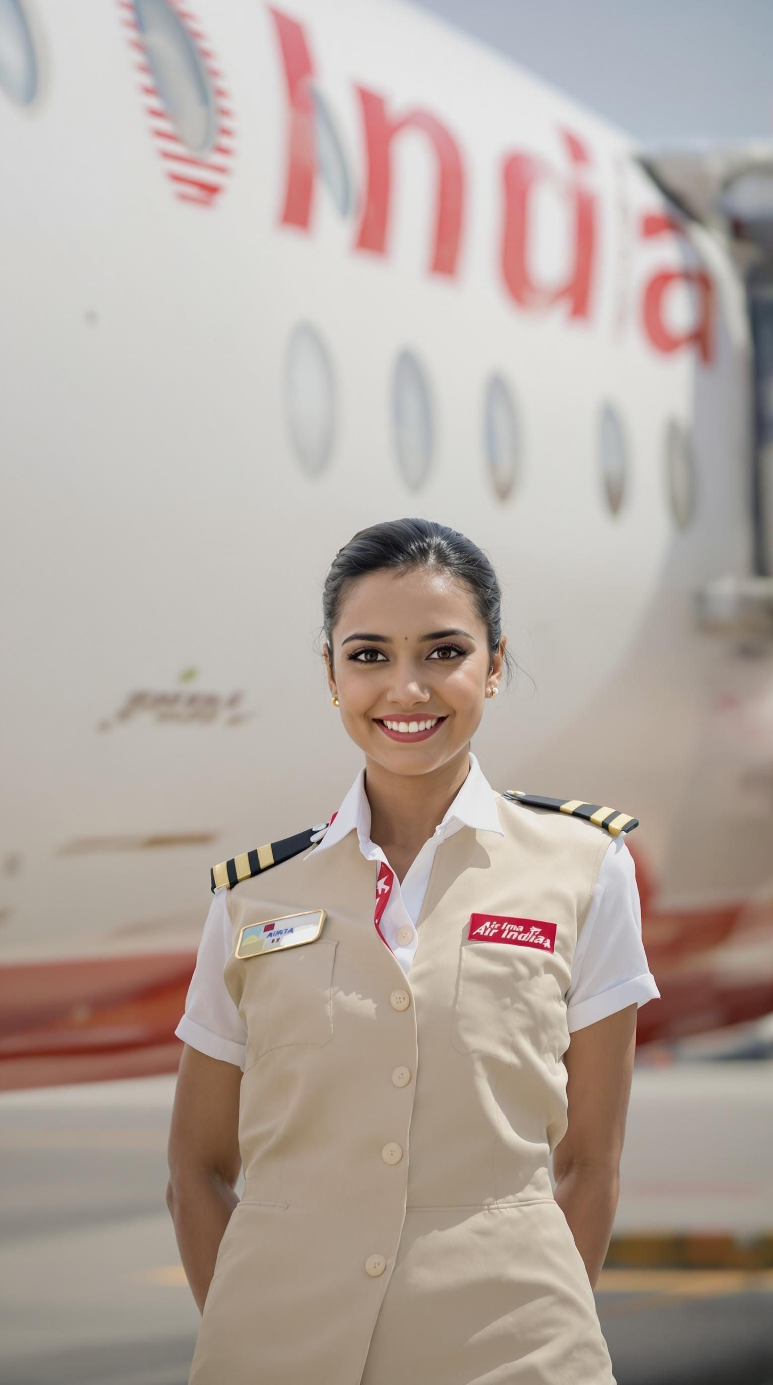 Confident Pakistani Female Pilot Shines in Air India Uniform