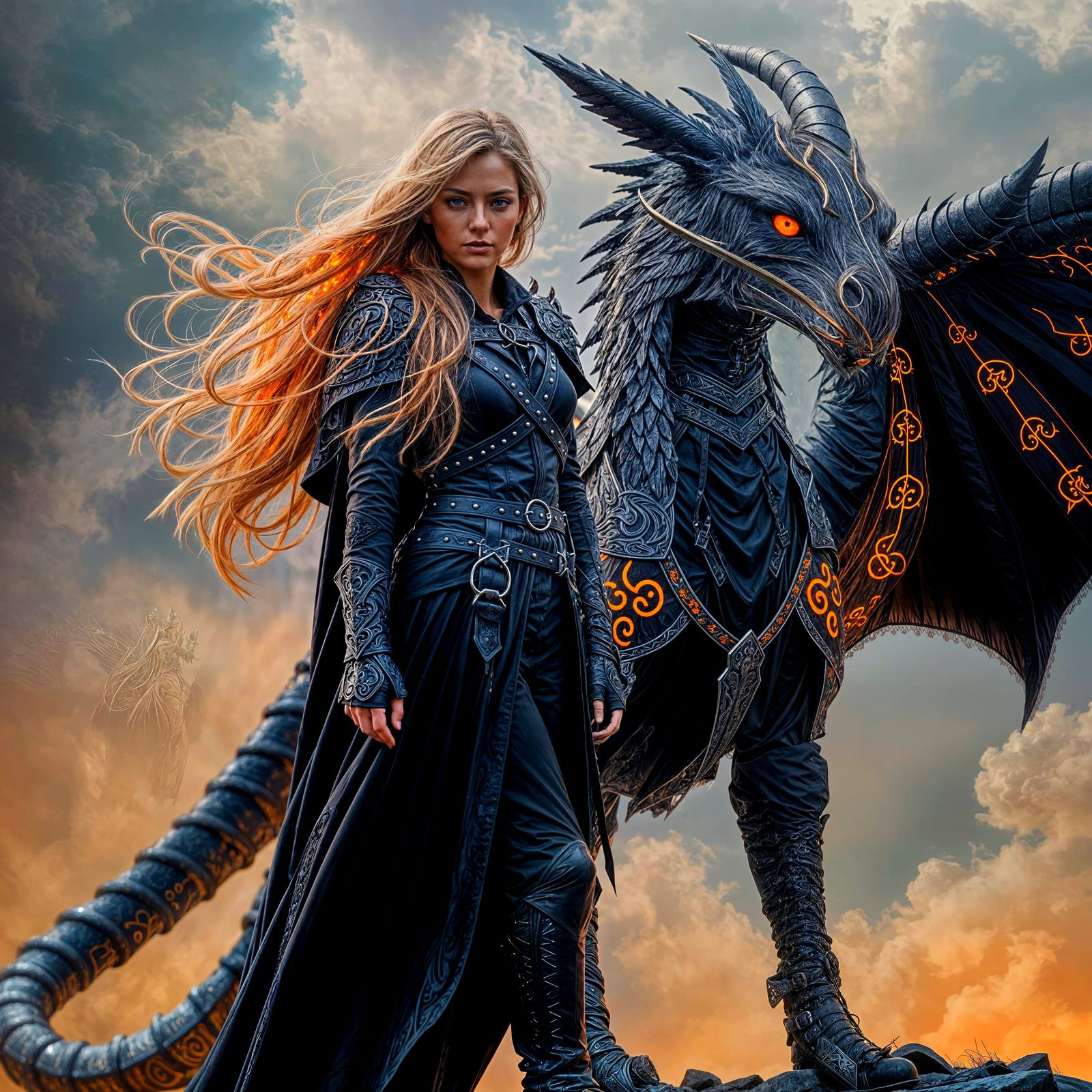 Epic Wyvern Rider in Cinematic Digital Art