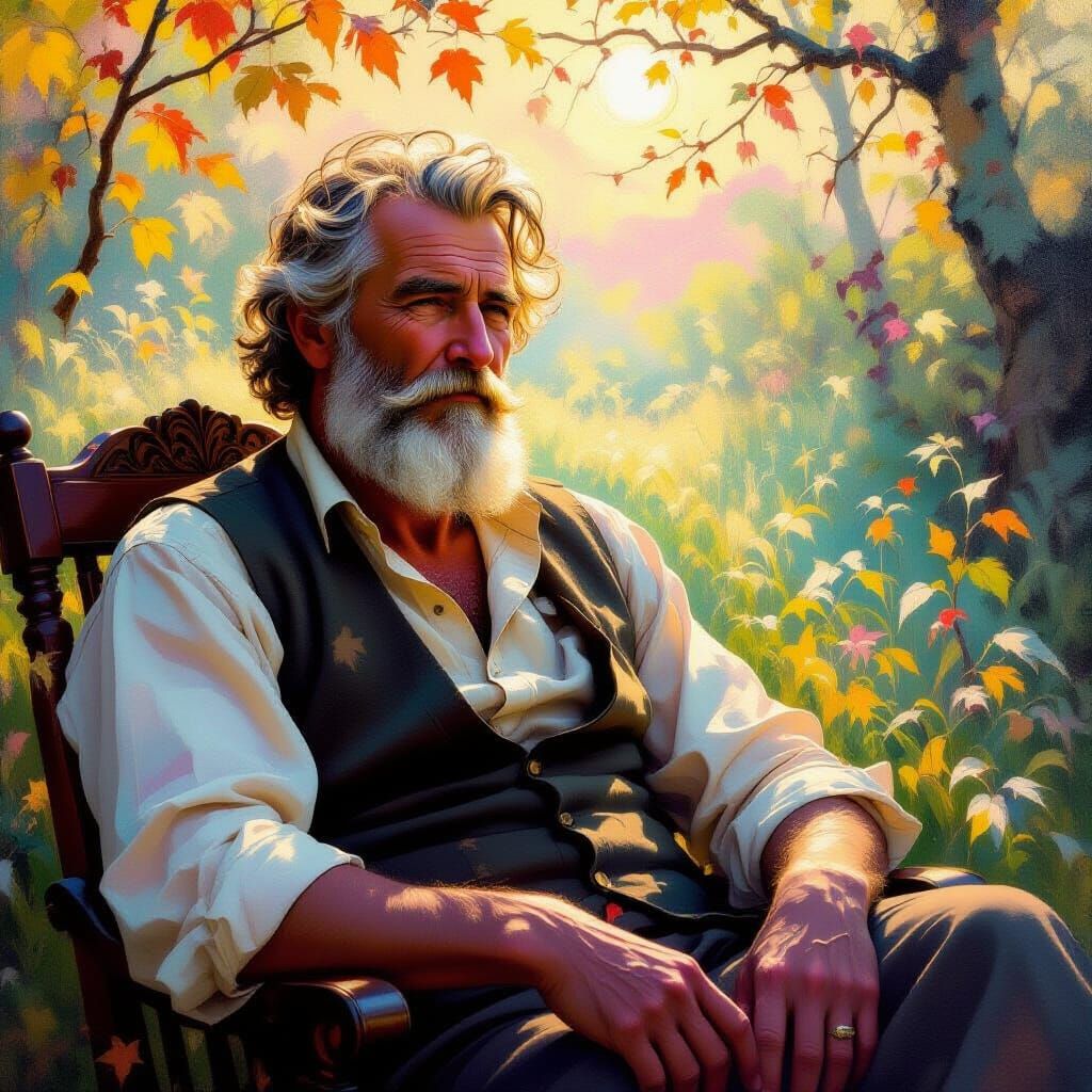 Metamodern Portrait of a Wise Old Drunk