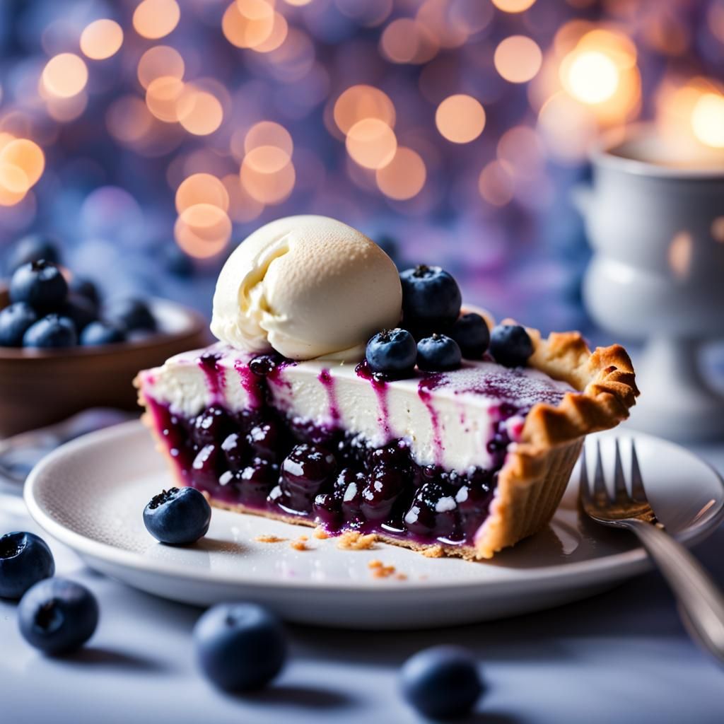 Maximalist Blueberry Pie with Sparkling Ice Cream