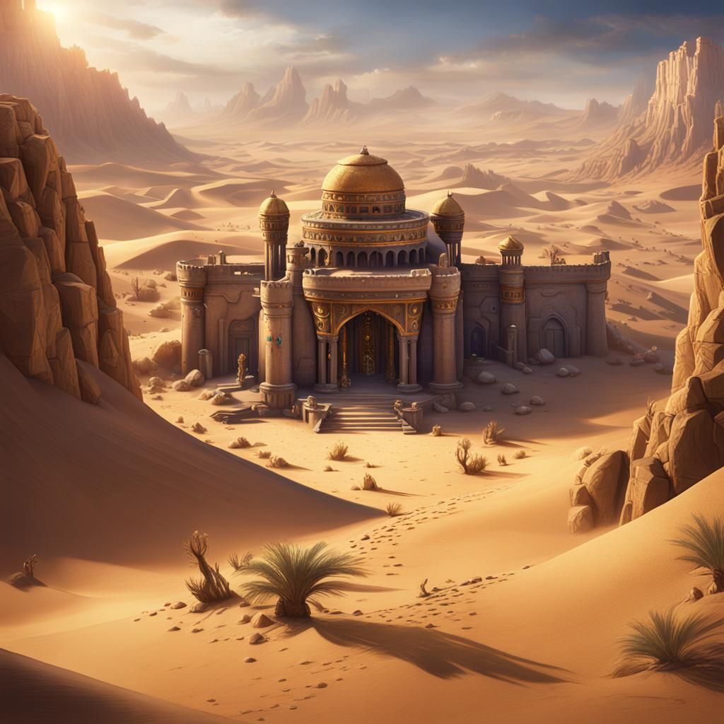 Desert Sorcerer's Sanctuary: Fantasy Concept Art