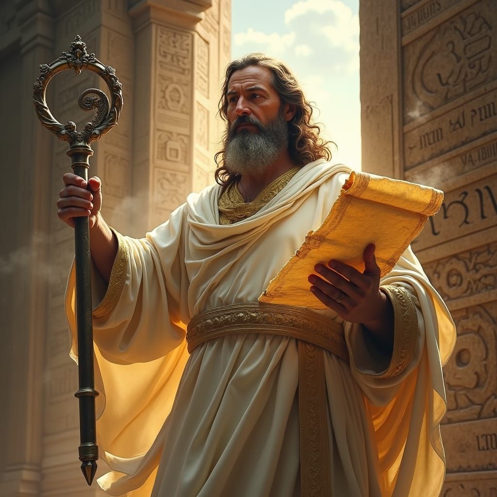 Apostle Peter at Temple Gates with Key