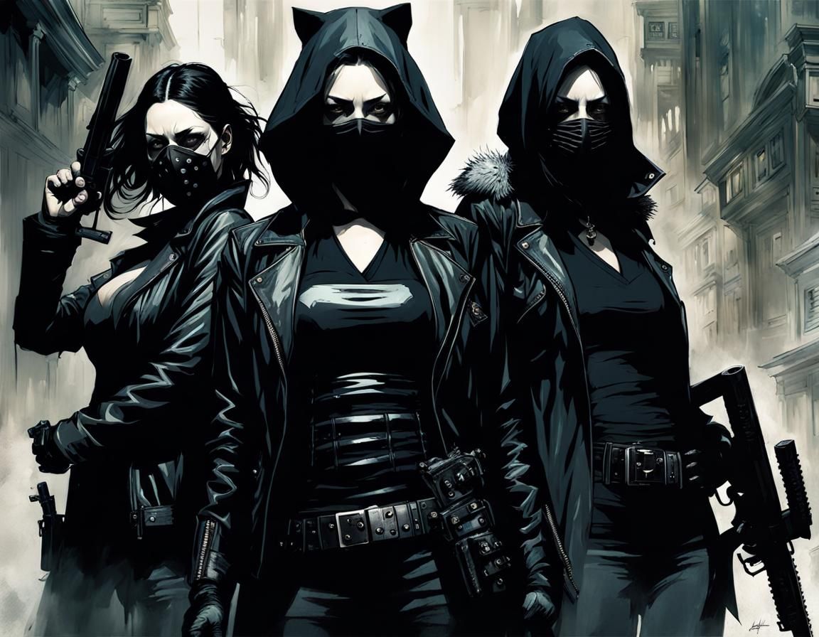 Gothic Lesbian Killer Family: Fantasy Splash Art