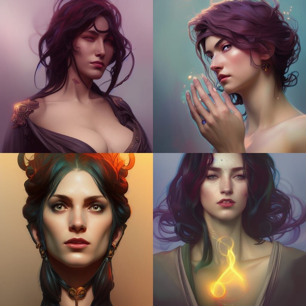 Detailed Portrait of Wiccan Woman, Digital Art