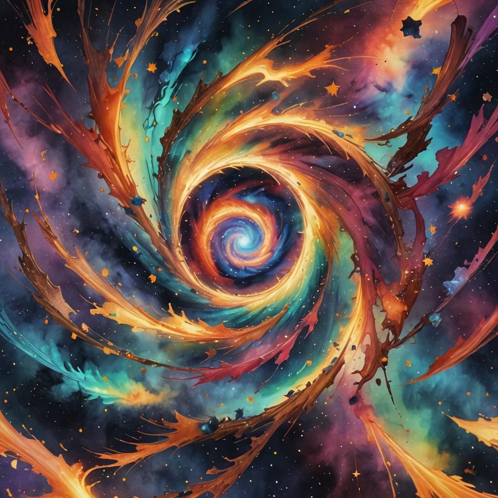 Colorful Star Vortex in Detailed Matte Painting