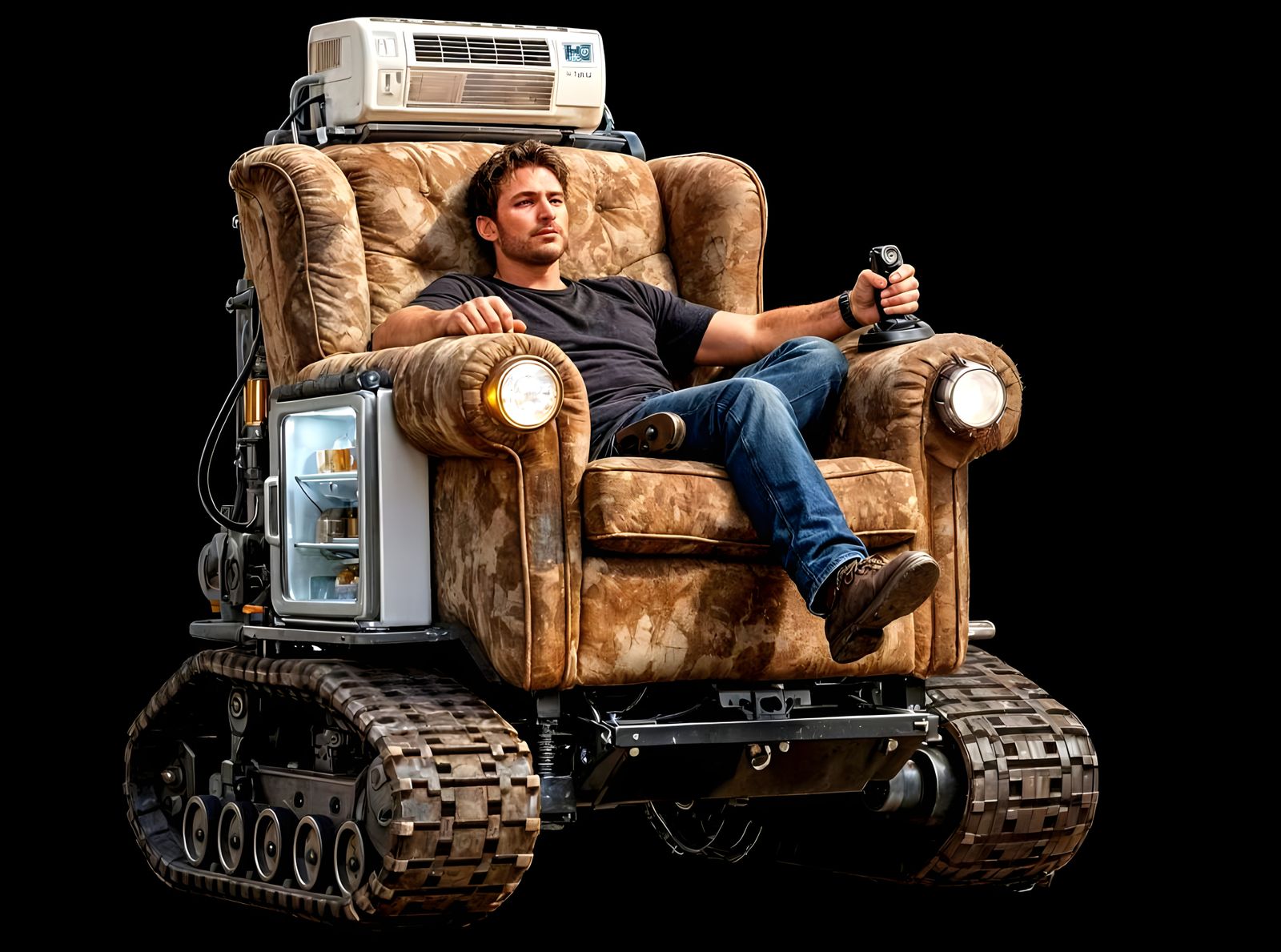 Luxury Tank Recliner with Refrigerator and AC