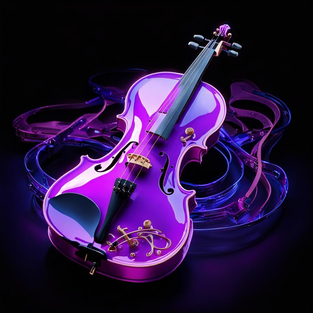 Glittering Neon Violin