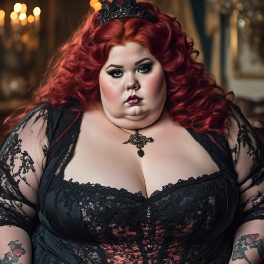 Gothic Plus-Size Woman Portrait Close-Up