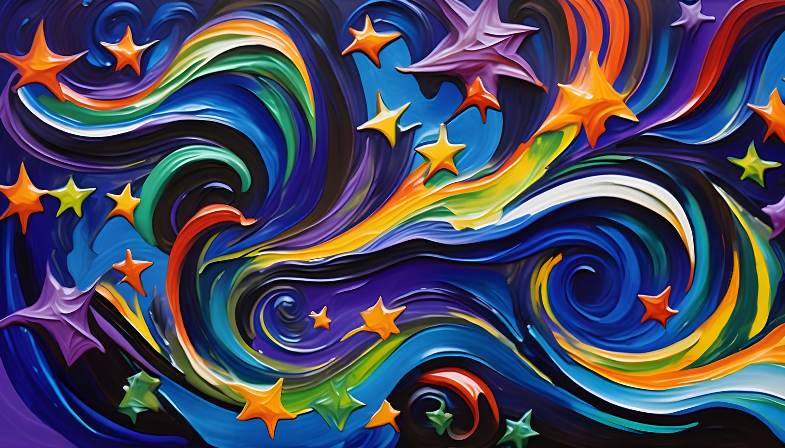 Cosmic Geyser Maelstroms in Impasto Oil