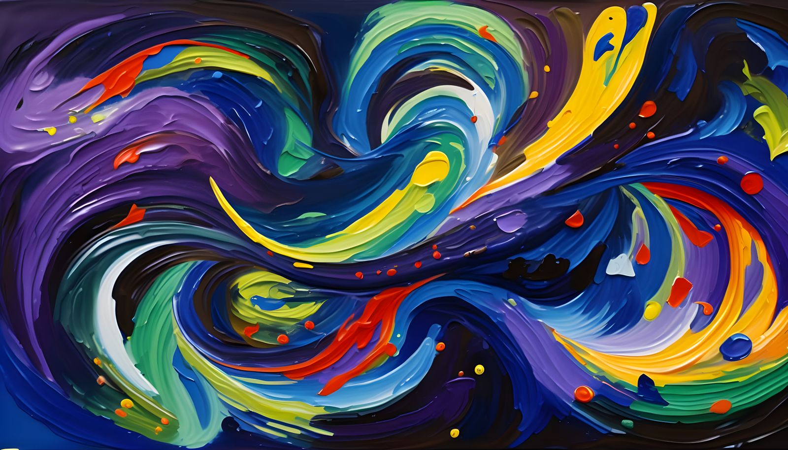 Abstract Cosmos in Impasto Oil Paint