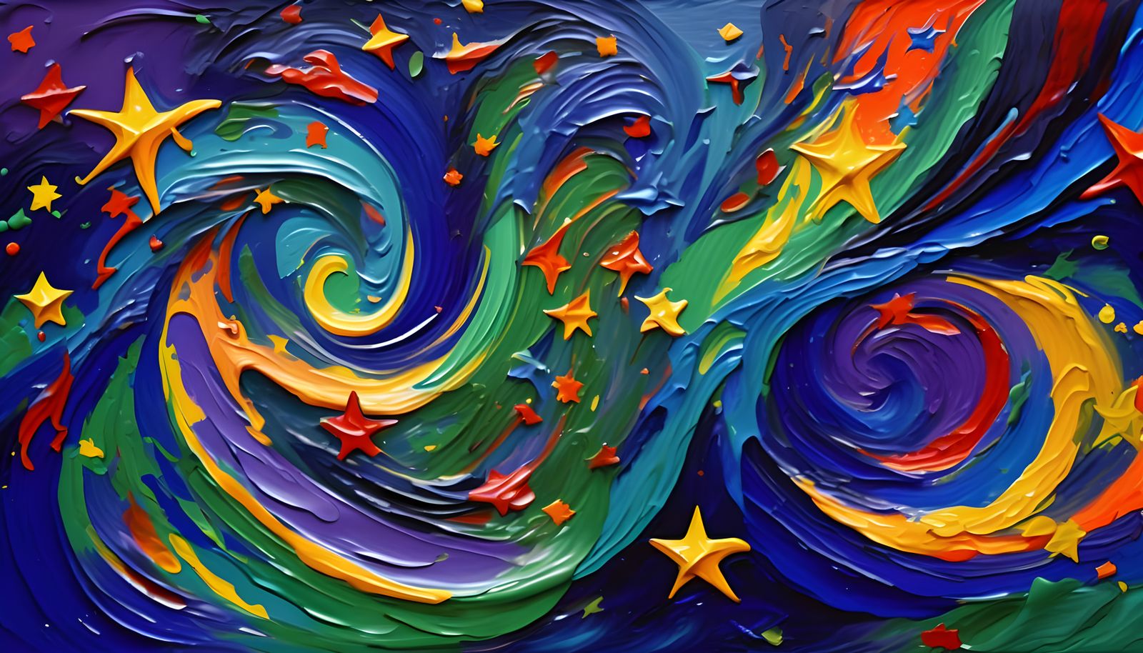 Cosmic Geyser Maelstrom in Impasto Oil