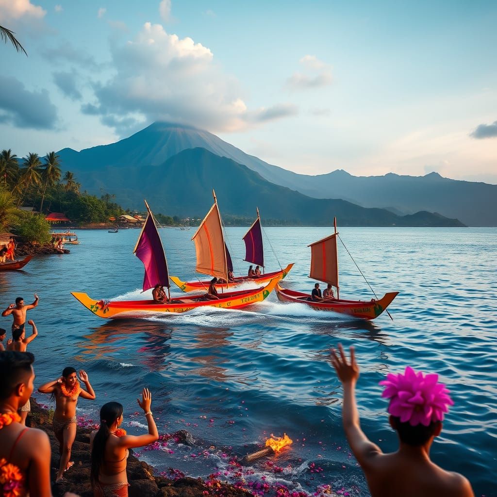 Balinese Jukung Race Festival in Tropical Paradise