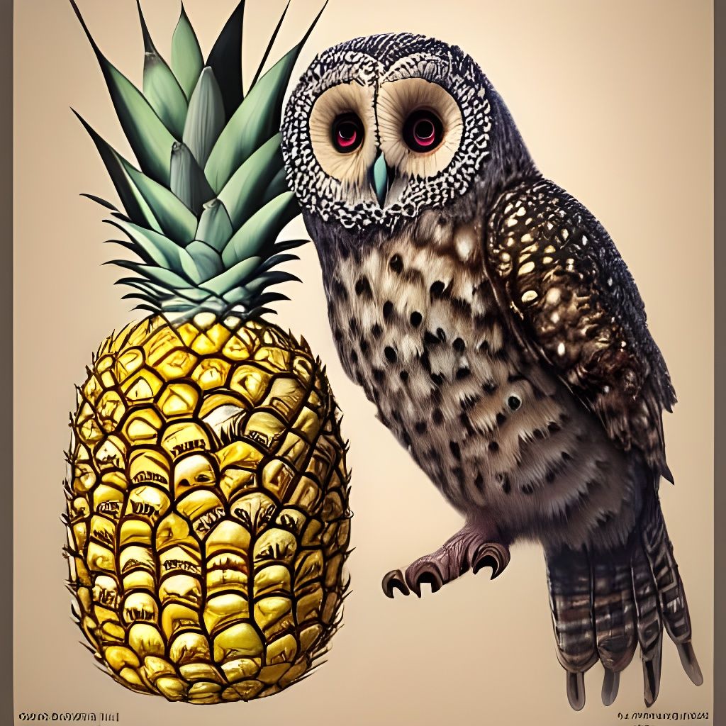 Owl with a Corn Pineapple