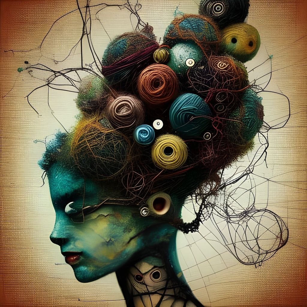 Post-Apocalyptic Yarn Ruins in Digital Sci-Fi Style