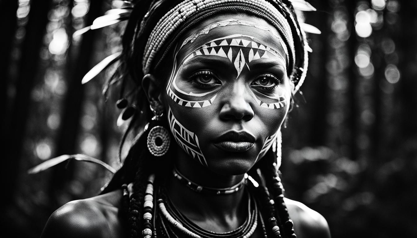Tribal Woman Portrait in Chiaroscuro Style