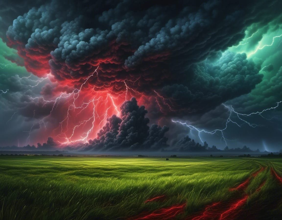 Dramatic Storm Cloud Forms on Horizon