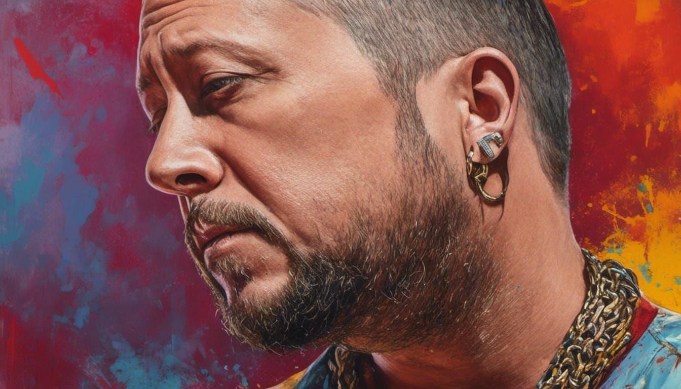 Vibrant Portrait of a Young Man in Hyperrealistic Style