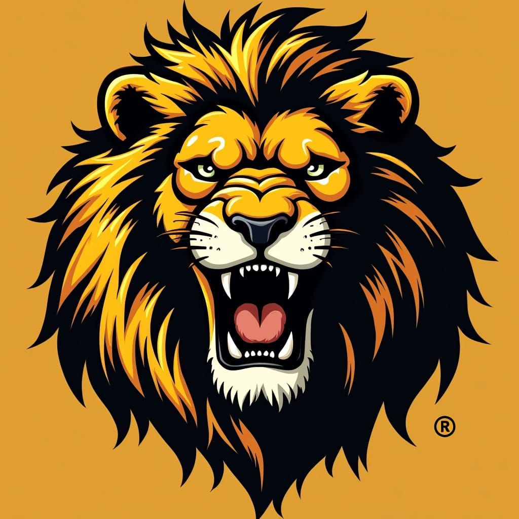 Savannah Lion in Vintage Sports Style