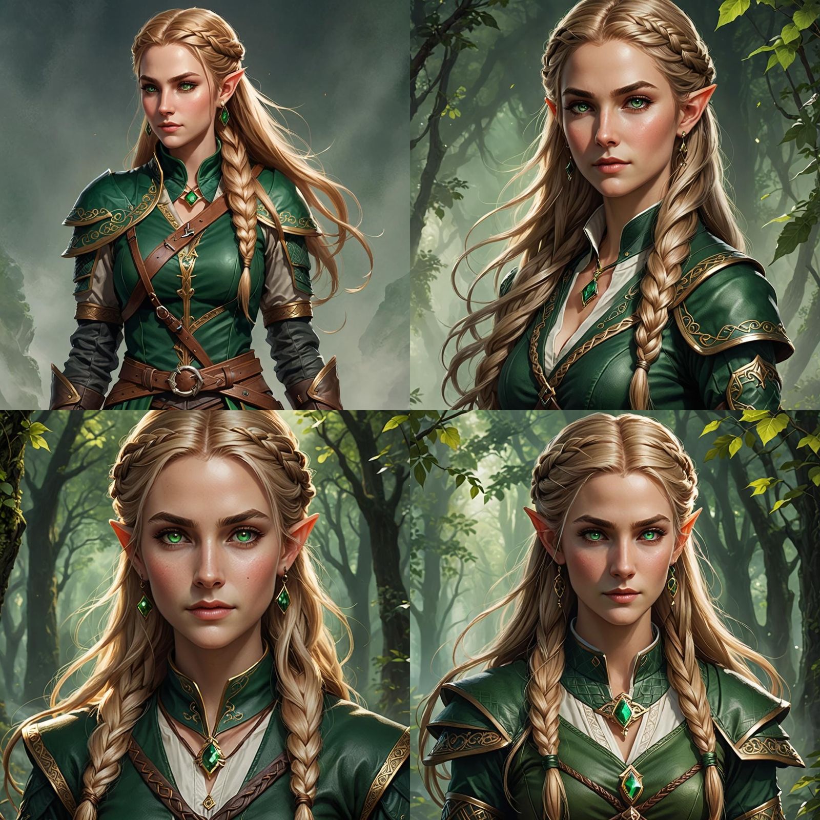 Elegant Elf Adventurer in Enchanted Forest
