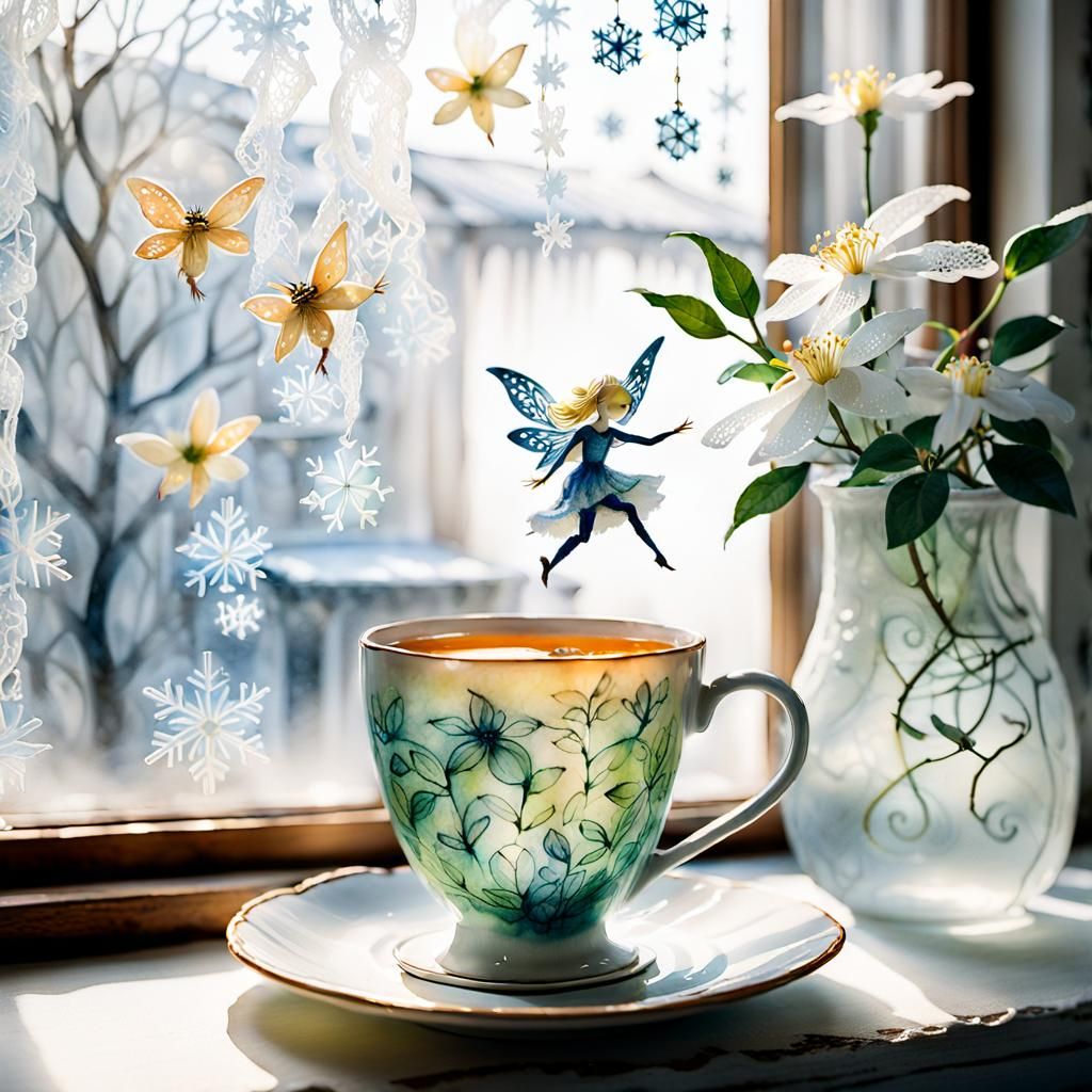 Jasmine Tea Fairy in Art Brut Watercolor