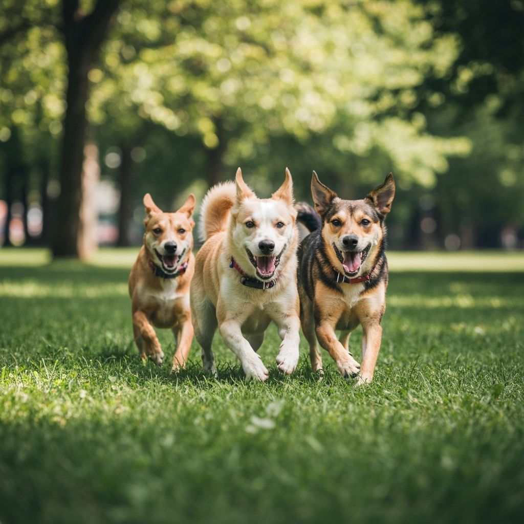 Dogs Play Tug of War in Comic Book Style