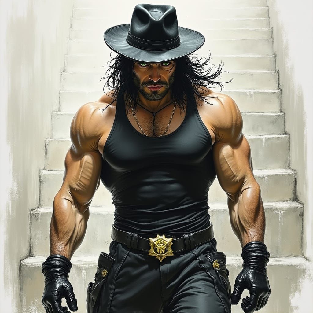 Gritty Realism: Man in Wet Clothes, Charcoal Sketch