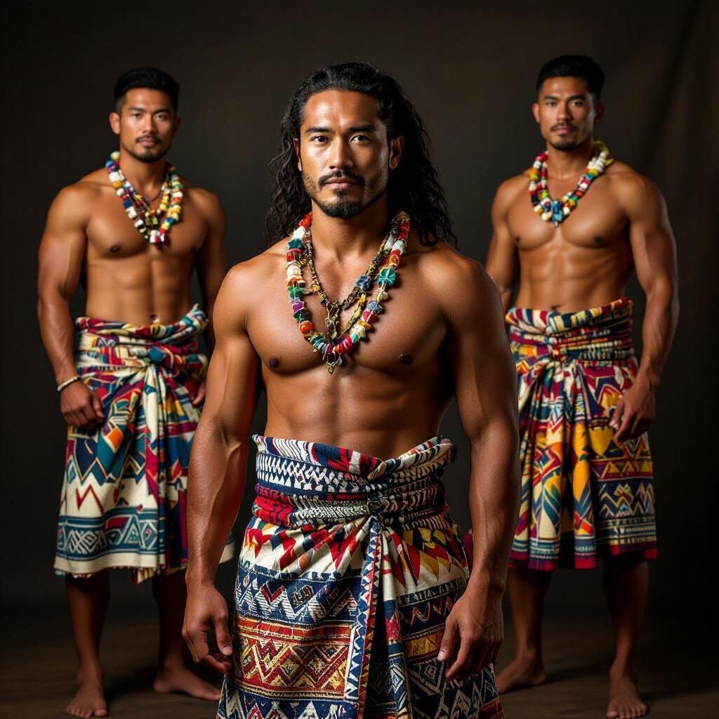 Pacific Island Men Confidently Wear Lavalava