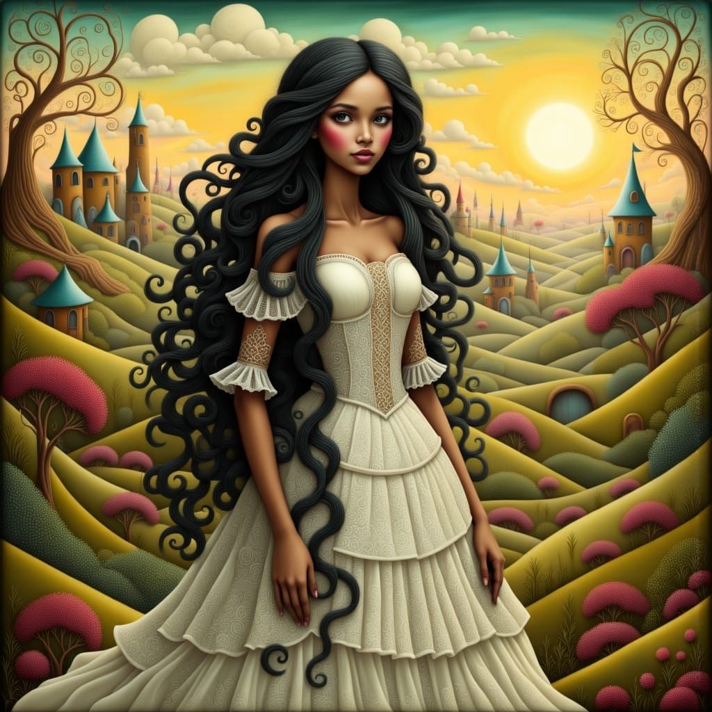 Ethereal Circus Maiden in Renaissance Whimsy