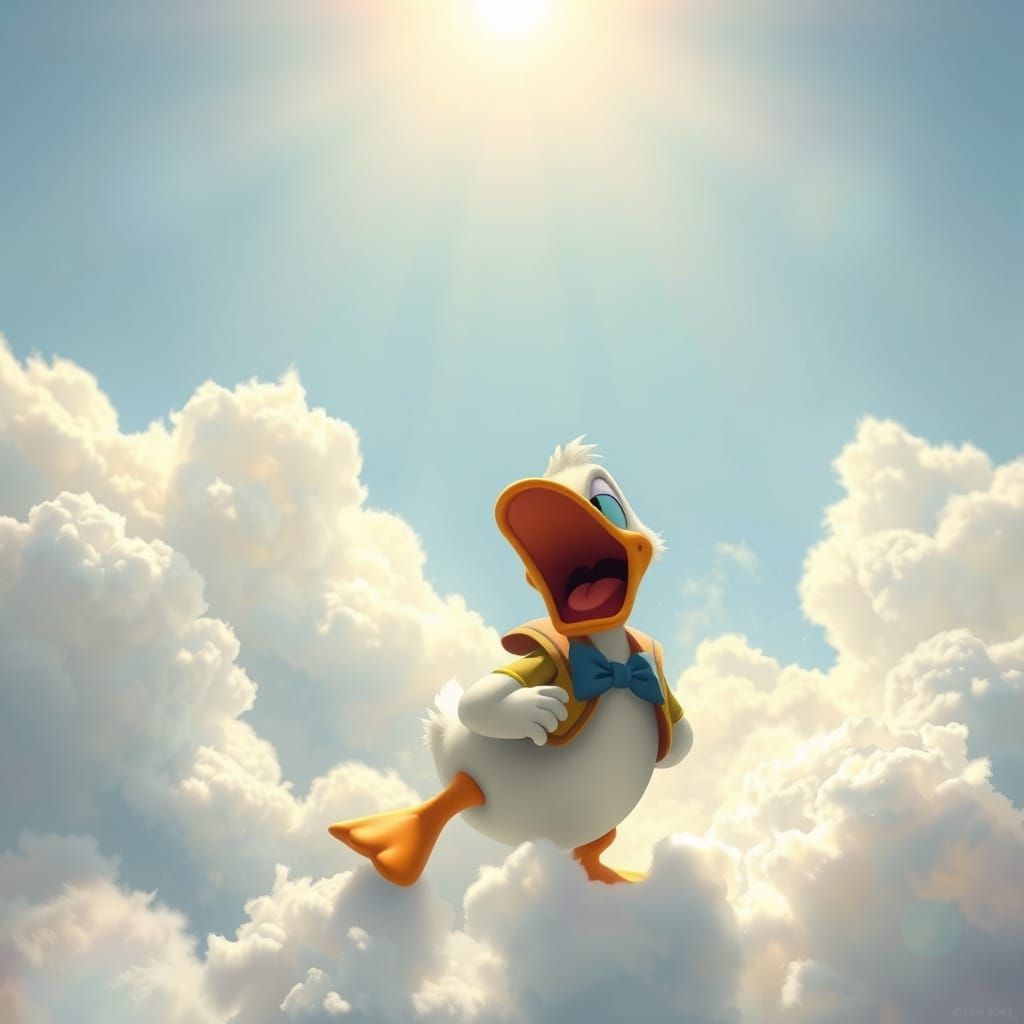 Donald Duck in Serene Cloudscape