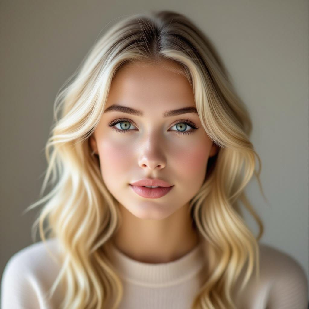 Angelic 20-Year-Old Woman with Timid Demeanor