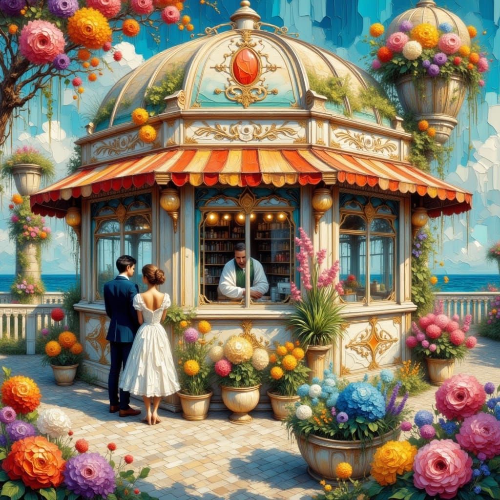 Art Nouveau Ice Cream Parlor on French Coast