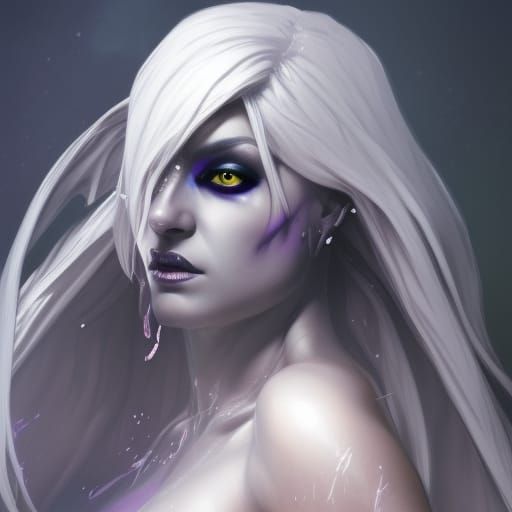Dark Elf Warlock Princess Portrait in Digital Art Style