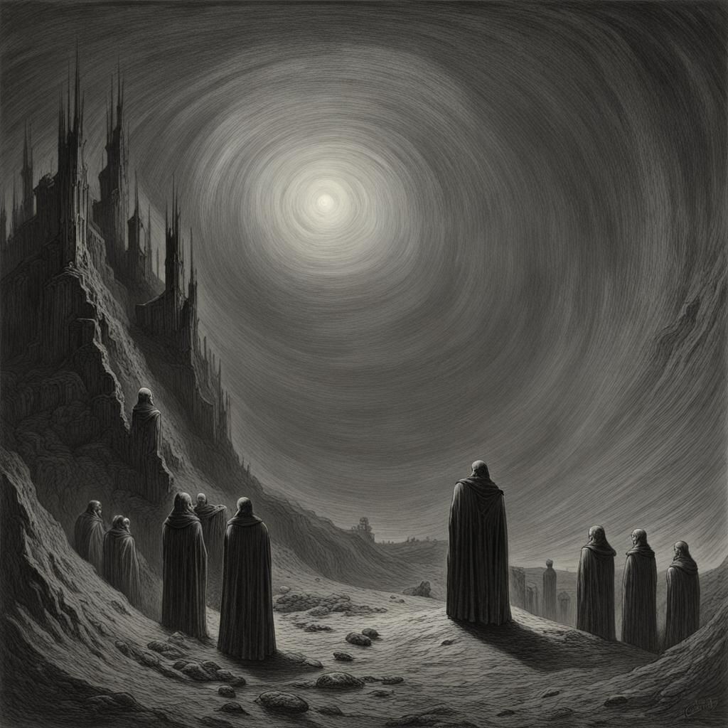 Horrific Infinite Scene in Doré Style