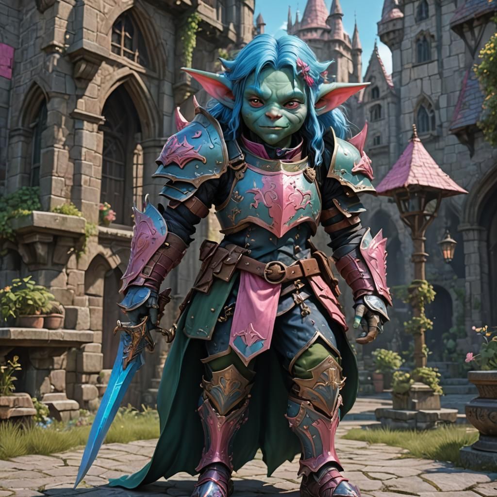 Medieval Goblin Artificer in Detailed Matte Painting