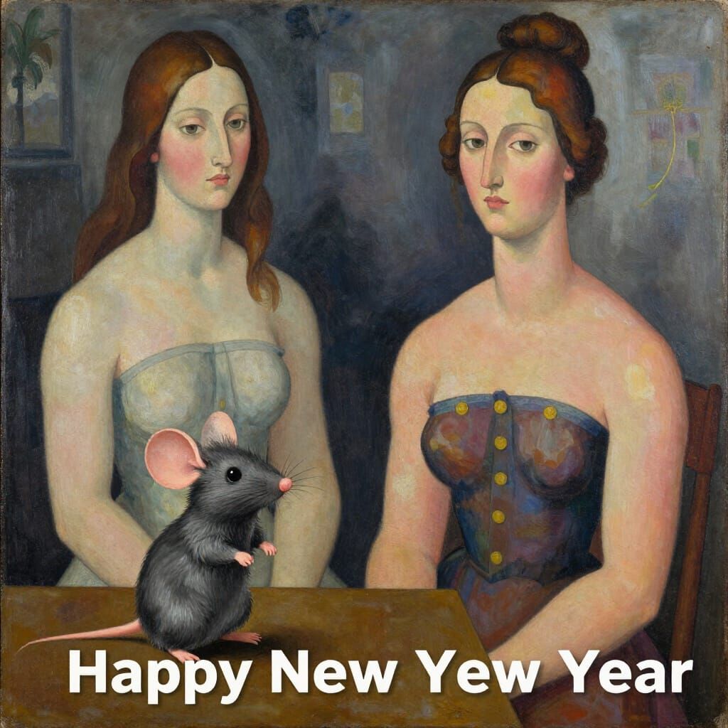 Jolly Mouse Celebrates New Year in Artistic Style