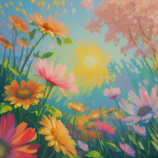 Comic Artist Paints Sunny Spring Scene in Oil
