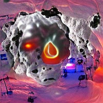 Surreal Space Farm with Cold Lava Bubbles