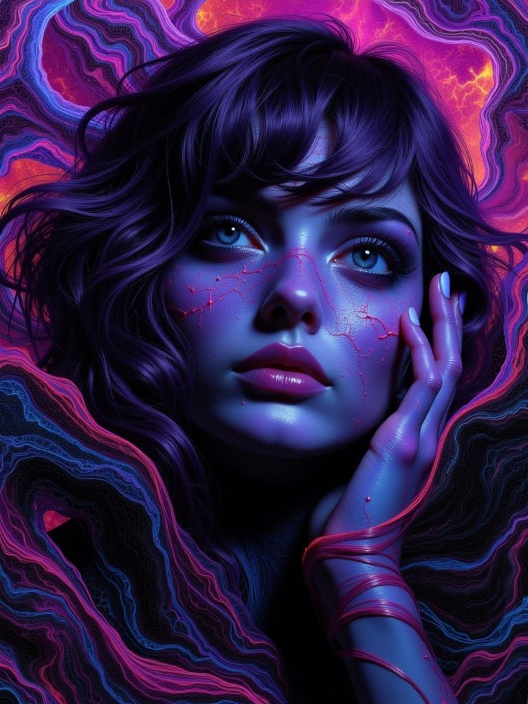 Surreal Gothic Portrait of a Sad Young Woman