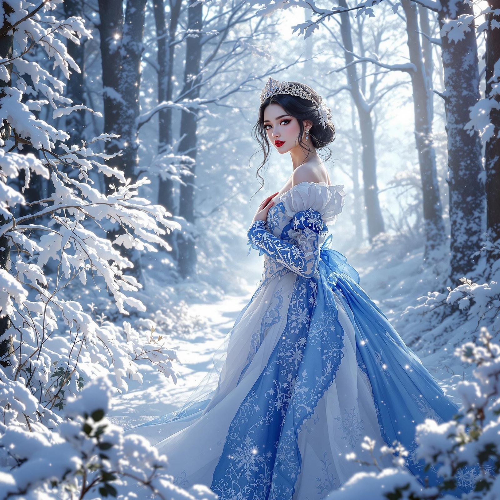 Ethereal Princess in Winter Wonderland