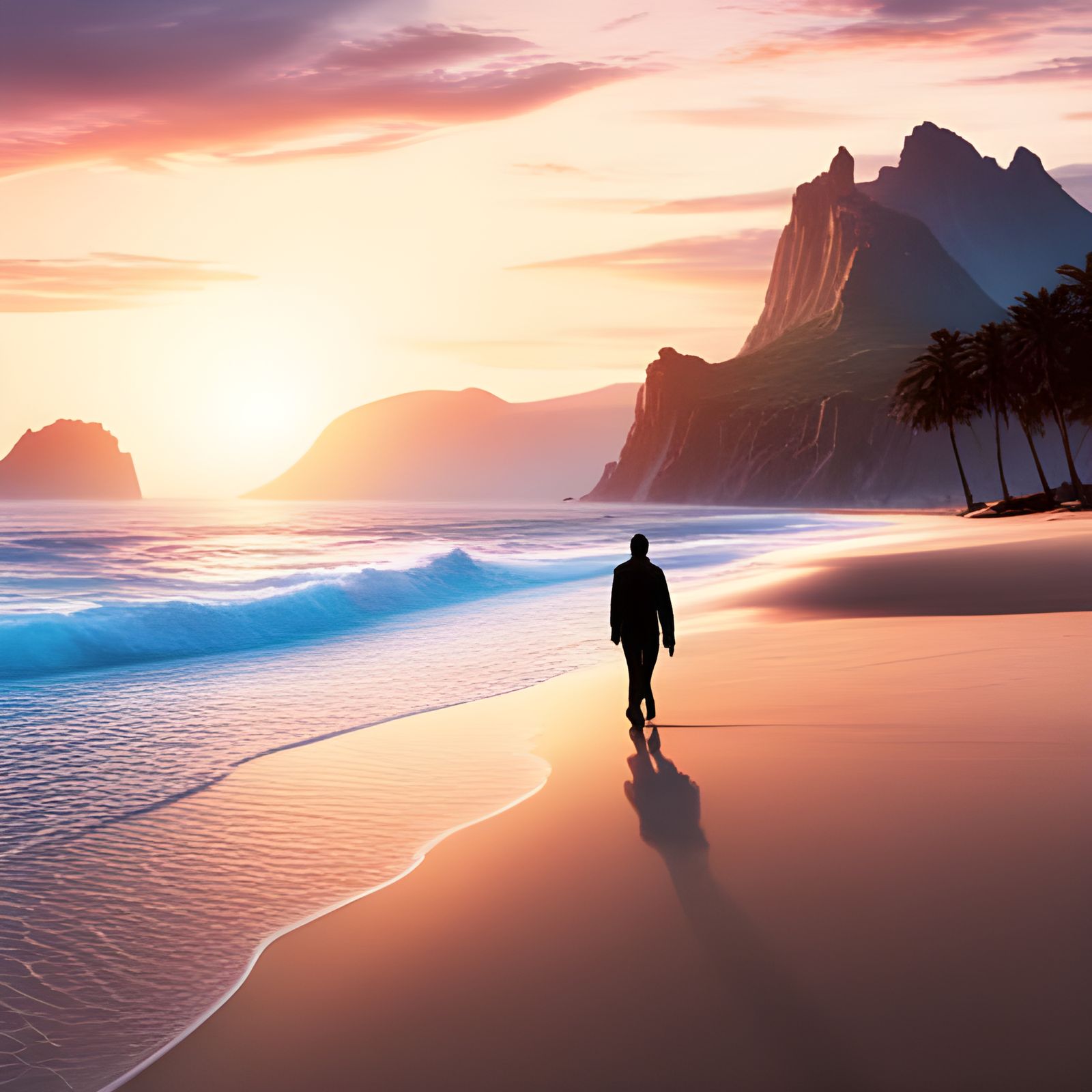 Silhouette on a Beach: Fantasy Concept Art