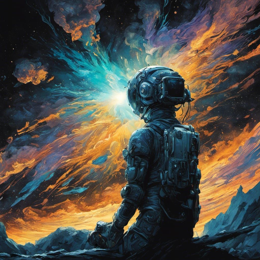 Police Box in Starry Sky: Inkblot Art