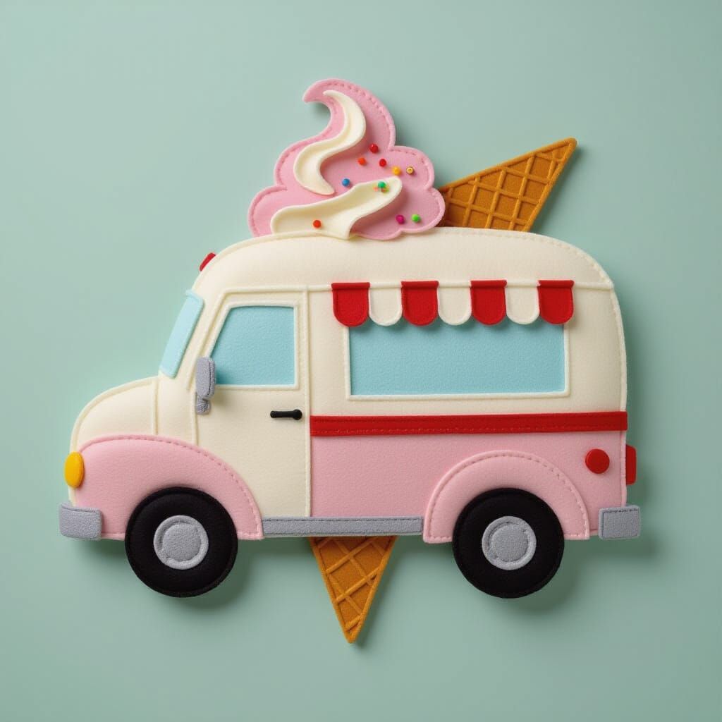 Felt Ice Cream Truck Art