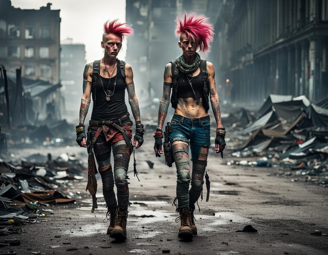 Post-Apocalyptic Punk Girls in Ruined Berlin