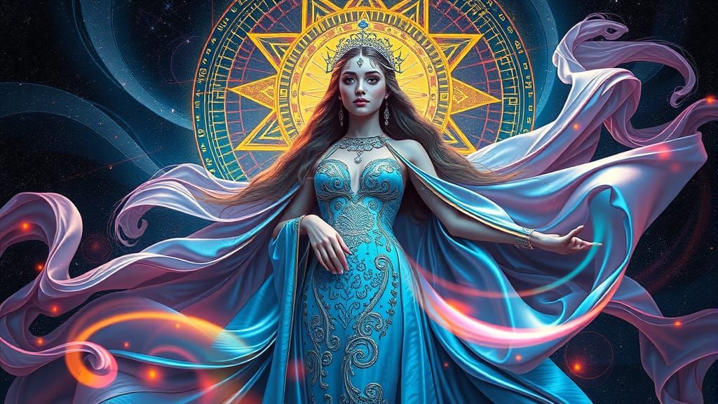 Ethereal Princess in Cosmic Splendor
